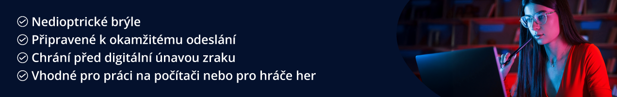 Nedioptrické brýle připravené k okamžitému odeslání