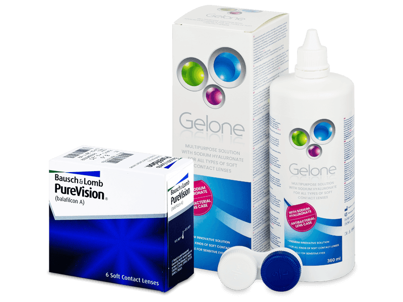 PureVision (6 čoček) + roztok Gelone 360 ml - Výhodný balíček