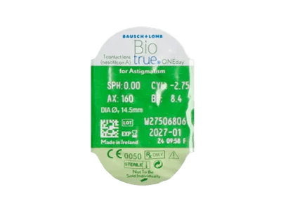 Biotrue ONEday for Astigmatism (90 čoček) - Vzhled blistru s čočkou