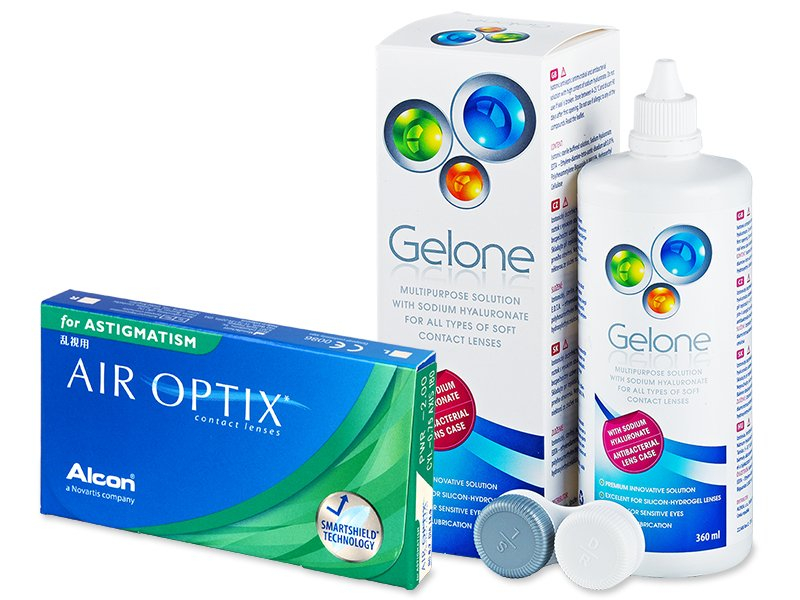 Air Optix for Astigmatism (6 čoček) + roztok Gelone 360 ml - Výhodný balíček