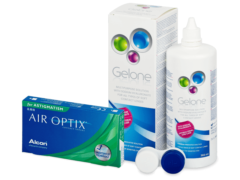 Air Optix for Astigmatism (6 čoček) + roztok Gelone 360 ml - Výhodný balíček