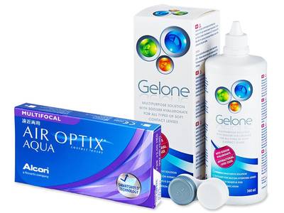 Air Optix Aqua Multifocal (6 čoček) + roztok Gelone 360 ml - Předchozí design