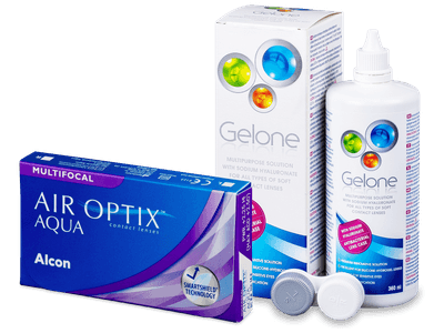 Air Optix Aqua Multifocal (6 čoček) + roztok Gelone 360 ml