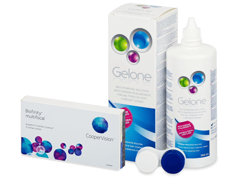 Biofinity Multifocal (6 čoček) + roztok Gelone 360 ml - Výhodný balíček