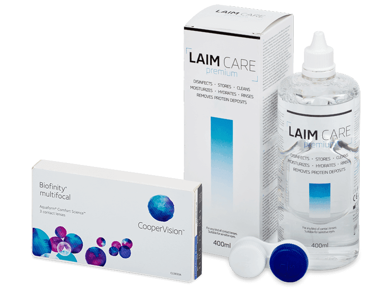 Biofinity Multifocal (3 čočky) + roztok Laim Care 400 ml - Výhodný balíček