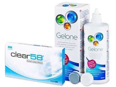 Clear 58 (6 čoček) + roztok Gelone 360 ml - Předchozí design