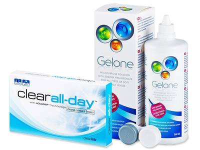 Clear All-Day (6 čoček) + roztok Gelone 360 ml - Výhodný balíček