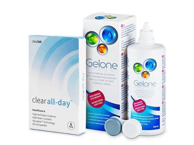 Clear All-Day (6 čoček) + roztok Gelone 360 ml - Výhodný balíček