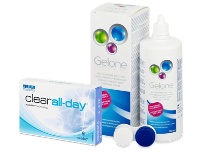 Clear All-Day (6 čoček) + roztok Gelone 360 ml - Výhodný balíček