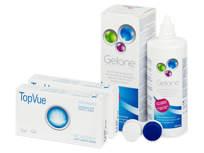 TopVue Monthly (2x 6 čoček) + roztok Gelone 360 ml - Výhodný balíček