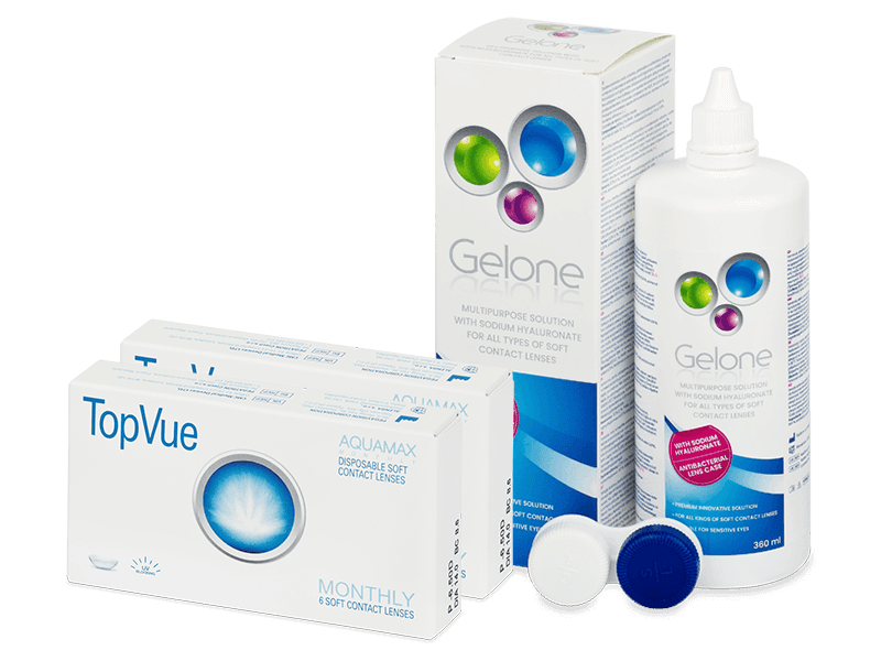 TopVue Monthly (2x 6 čoček) + roztok Gelone 360 ml - Výhodný balíček