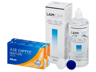 Air Optix Night and Day Aqua (2x 3 čočky) + roztok Laim-Care 400 ml