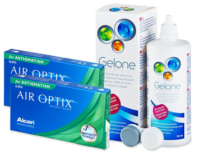 Air Optix for Astigmatism (2x 3 čočky) + roztok Gelone 360 ml - Výhodný balíček