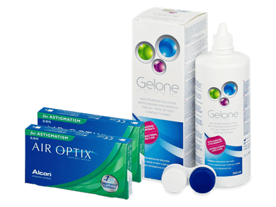 Air Optix for Astigmatism (2x 3 čočky) + roztok Gelone 360 ml