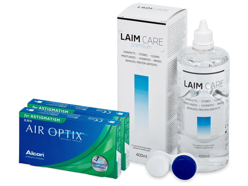 Air Optix for Astigmatism (2x 3 čočky) + roztok Laim Care 400 ml - Výhodný balíček
