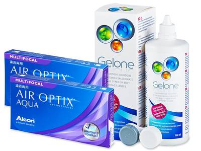 Air Optix Aqua Multifocal (2x 3 čočky) + roztok Gelone 360 ml - Předchozí design