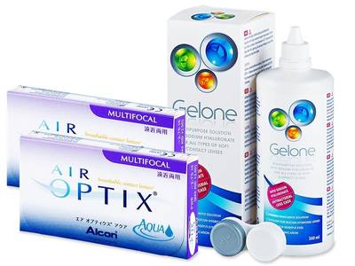 Air Optix Aqua Multifocal (2x 3 čočky) + roztok Gelone 360 ml - Předchozí design