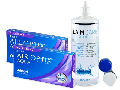 Air Optix Aqua Multifocal (2x 3 čočky) + roztok Laim-Care 400 ml - Předchozí design