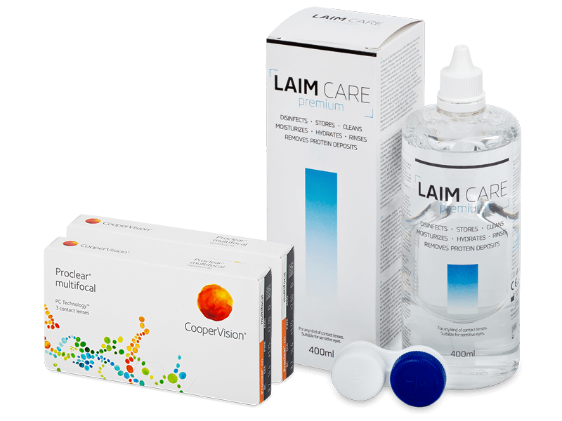Proclear Multifocal (2x 3 čočky) + roztok Laim-Care 400 ml - Výhodný balíček