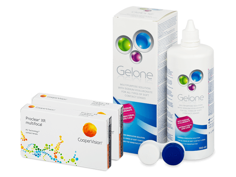 Proclear Multifocal XR (2x 3 čočky) + roztok Gelone 360 ml - Výhodný balíček
