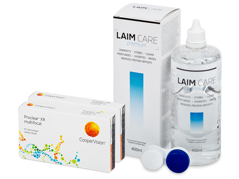 Proclear Multifocal XR (2x 3 čočky) + roztok Laim-Care 400 ml - Výhodný balíček