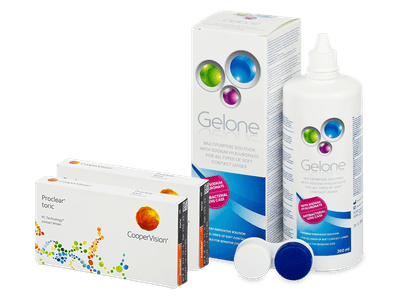 Proclear Toric XR (2x 3 čočky) + roztok Gelone 360 ml
