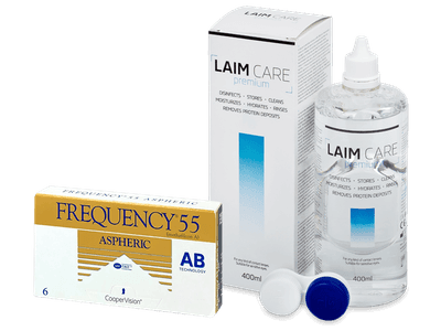 Frequency 55 Aspheric (6 čoček) + roztok Laim-Care 400 ml