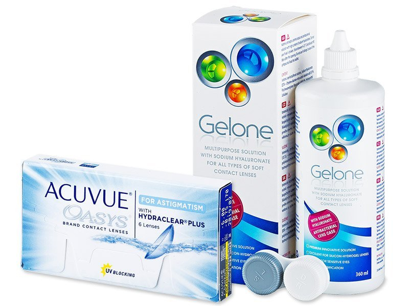 Acuvue Oasys for Astigmatism (6 čoček) + roztok Gelone 360ml - Výhodný balíček