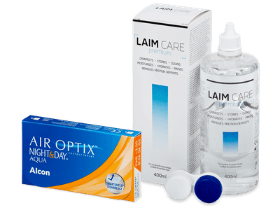 Air Optix Night and Day Aqua (6 čoček) + roztok Laim Care 400 ml