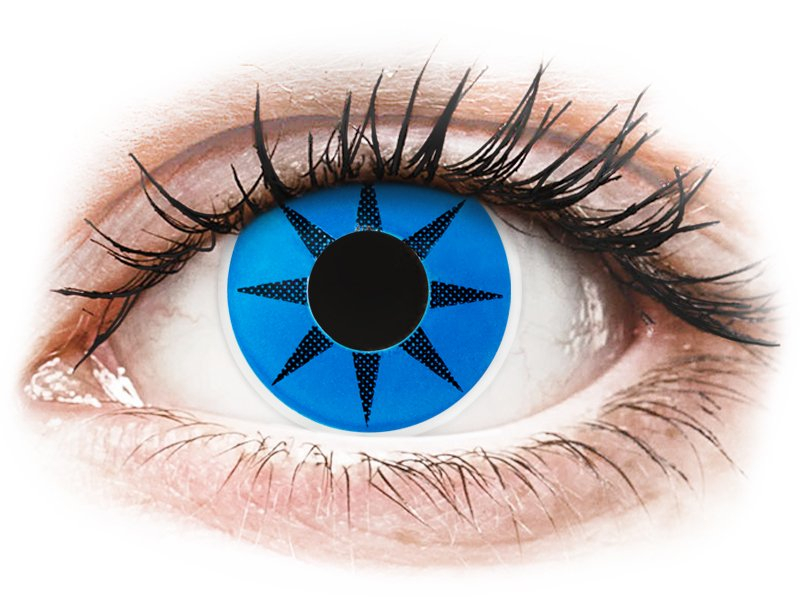 ColourVUE Crazy Lens - Blue Star - nedioptrické (2 čočky) - Barevné kontaktní čočky