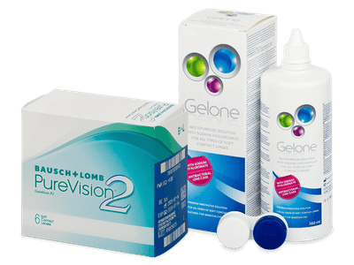 PureVision 2 (6 čoček) + roztok Gelone 360 ml