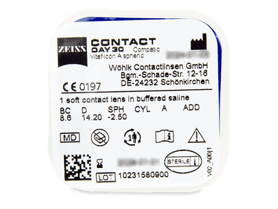 Carl Zeiss Contact Day 30 Compatic (6 čoček) - Vzhled blistru s čočkou