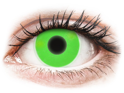 ColourVUE Crazy Glow - Green - nedioptrické (2 čočky) - Barevné kontaktní čočky