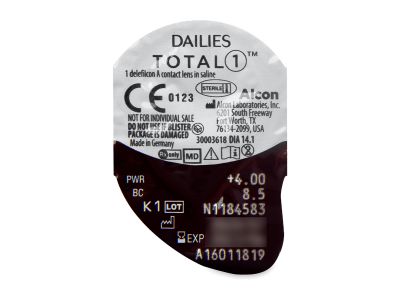Dailies TOTAL1 (30 čoček) - Vzhled blistru s čočkou