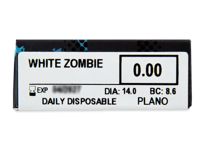ColourVUE Crazy Lens - White Zombie - nedioptrické jednodenní (2 čočky) - Náhled parametrů čoček