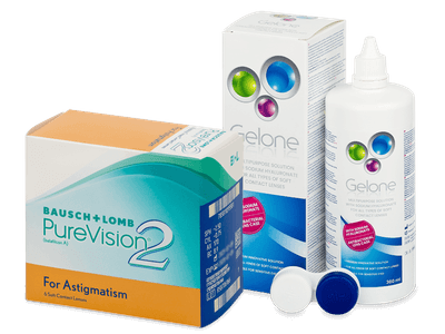 PureVision 2 for Astigmatism (6 čoček) + roztok Gelone 360 ml