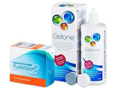 PureVision 2 for Astigmatism (6 čoček) + roztok Gelone 360 ml