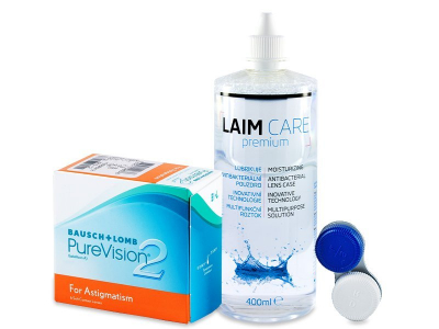 PureVision 2 for Astigmatism (6 čoček) + roztok Laim-Care 400ml