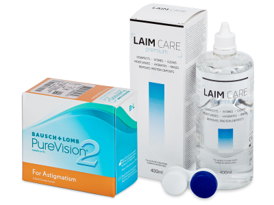 PureVision 2 for Astigmatism (6 čoček) + roztok Laim-Care 400 ml