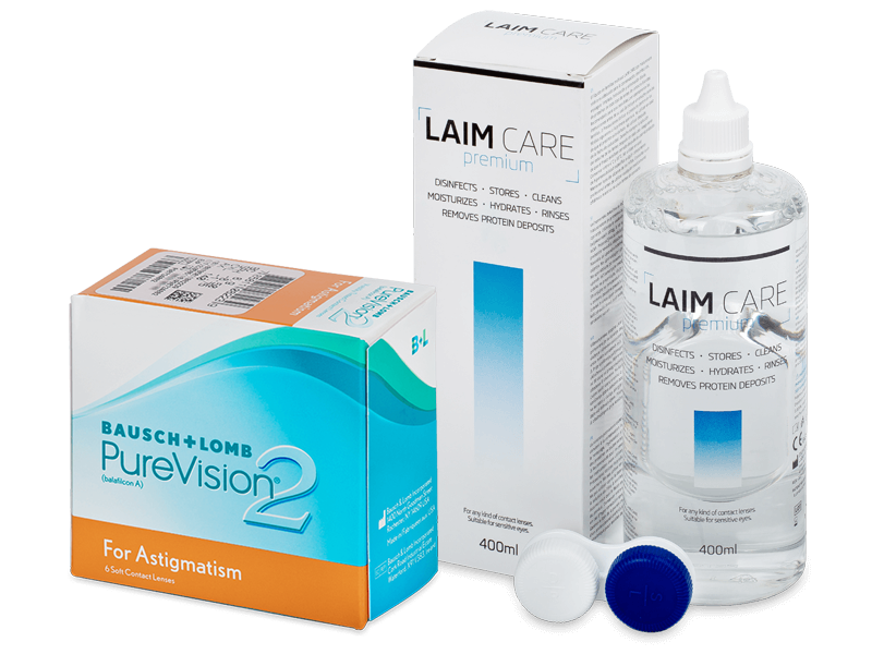 PureVision 2 for Astigmatism (6 čoček) + roztok Laim-Care 400ml - Výhodný balíček