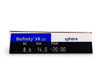 Biofinity XR (3 čočky) - Náhled parametrů čoček