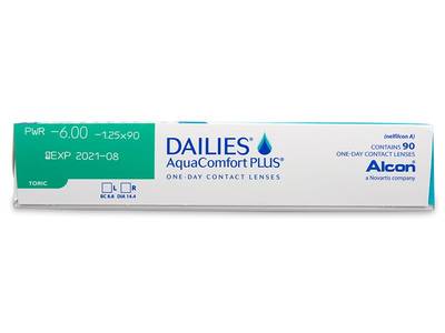 Dailies AquaComfort Plus Toric (90 čoček) - Náhled parametrů čoček