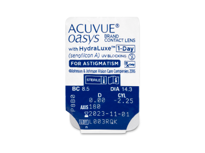Acuvue Oasys 1-Day with HydraLuxe for Astigmatism (30 čoček) - Vzhled blistru s čočkou