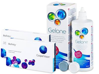 Biofinity (2x3 čočky) + roztok Gelone 360 ml