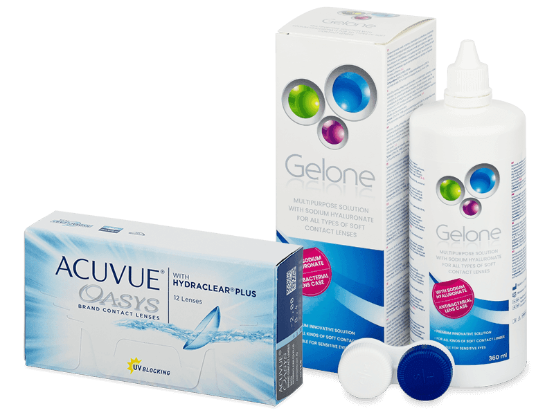 Acuvue Oasys (12 čoček) + roztok Gelone 360 ml - Výhodný balíček