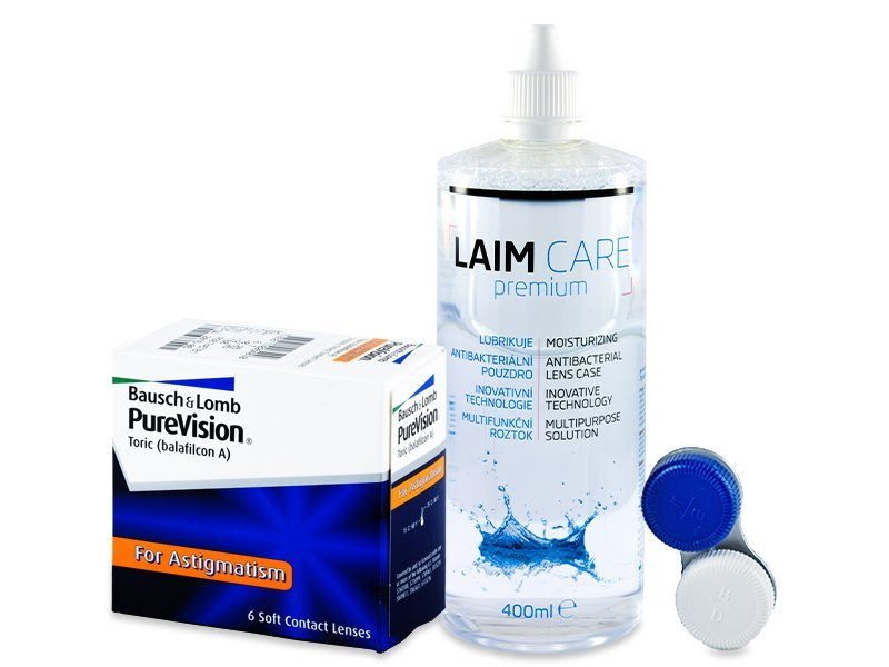 PureVision Toric (6 čoček) + roztok Laim-Care 400 ml - Výhodný balíček
