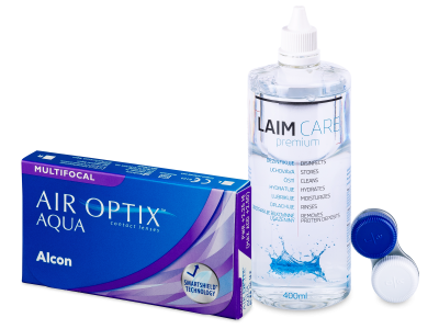 Air Optix Aqua Multifocal (6 čoček) + roztok Laim Care 400 ml - Výhodný balíček