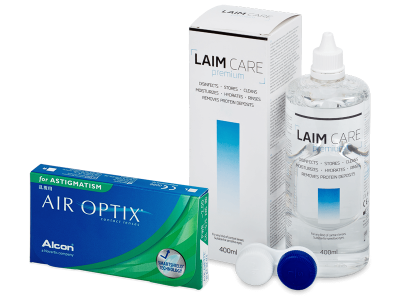 Air Optix for Astigmatism (6 čoček) + roztok Laim Care 400 ml - Produkt je dostupný také v této variantě balení