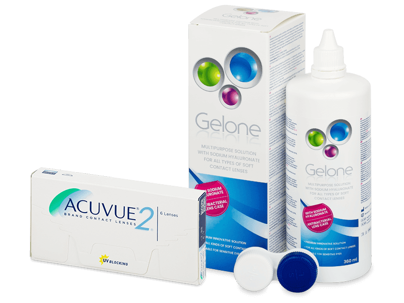 Acuvue 2 (6 čoček) + roztok Gelone 360 ml - Výhodný balíček