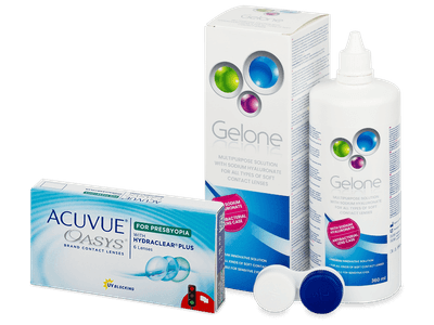Acuvue Oasys for Presbyopia (6 čoček) + roztok Gelone 360 ml - Výhodný balíček